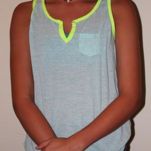 Blue and green tank top